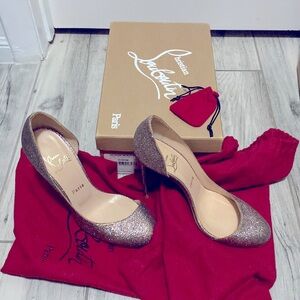 Christian Louboutin Helmour 100 Glitter Mini Pumps Multicolor Size 38